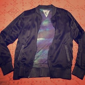 Silk & Leather Asahi Bomber Jacket cosmic purple